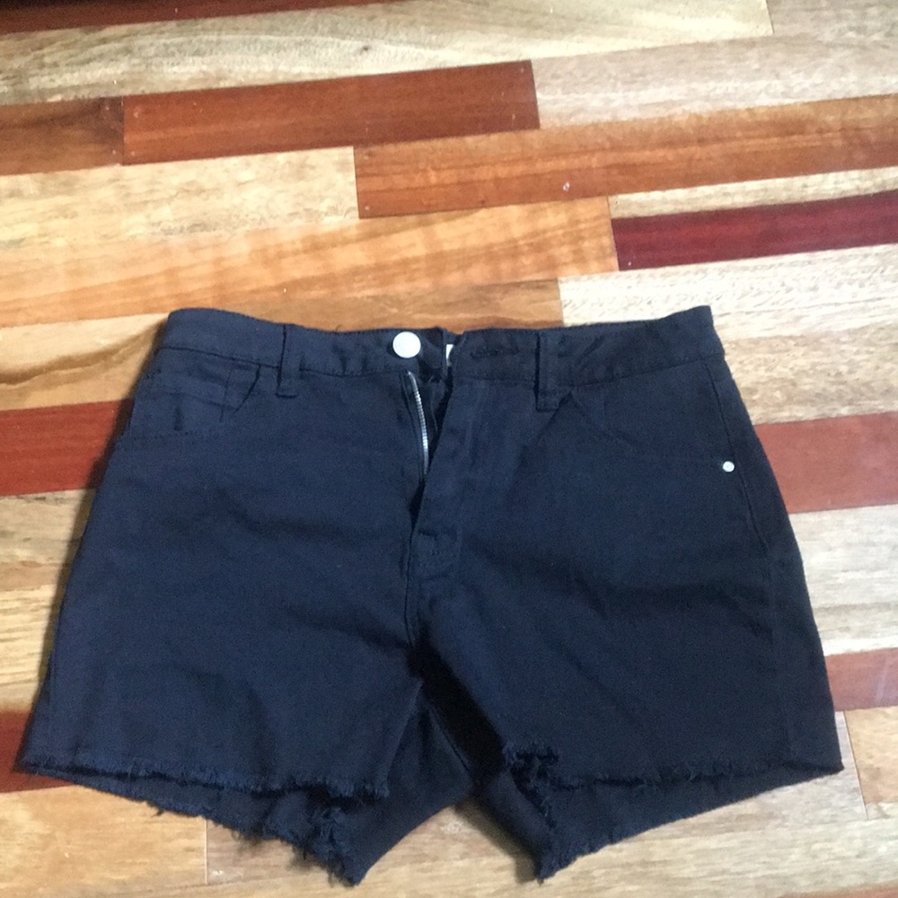 High waisted black shorts